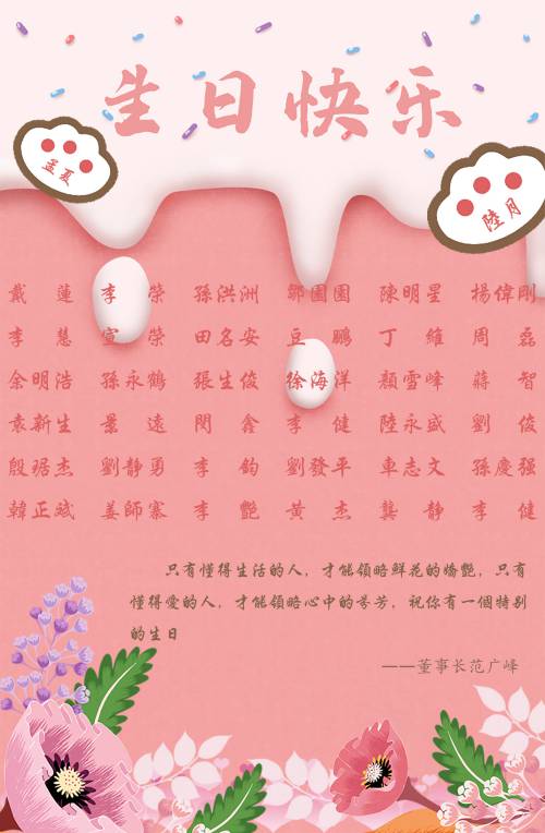 【生日祝?！抗ё?月生日的員工生日快樂(lè )！