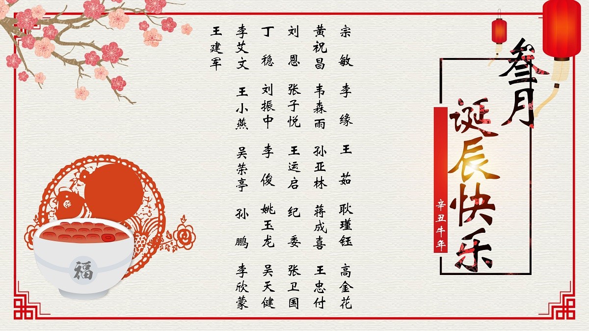 【生日祝?！抗ё?3月生日的員工生日快樂(lè )！