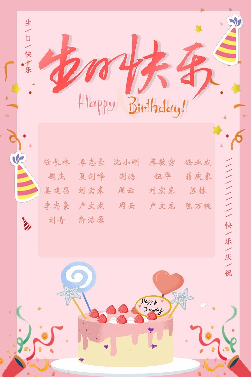 【生日祝?！抗ё?8月生日的員工生日快樂(lè )！